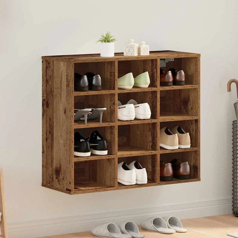 vidaXL Sko Skab Gammelt Træ 77,5 x 30 x 67 cm