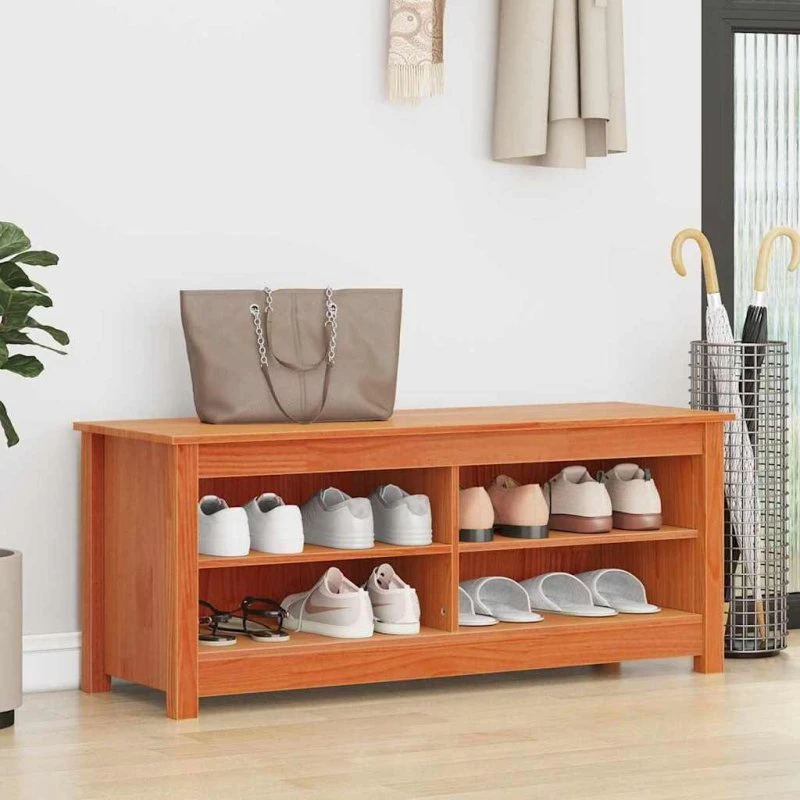 vidaXL Opbevaringsbænk Voks brun 110 x 38 x 45,5 cm