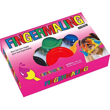 Fingermaling 6 x 35 ml - vandfarvesæt