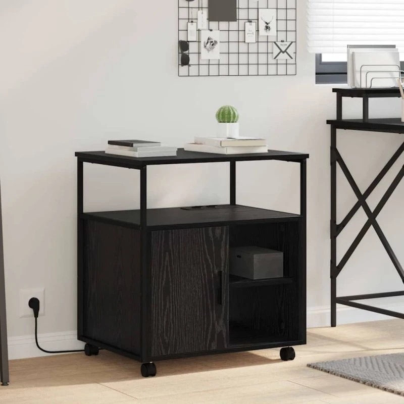 vidaXL Skab med Opladningsstation, Sort, 61 x 46 x 67 cm