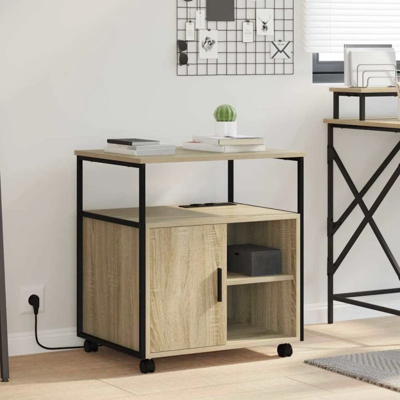 vidaXL Skab med Opladningsstation Sonoma-eg 61x46x67 cm