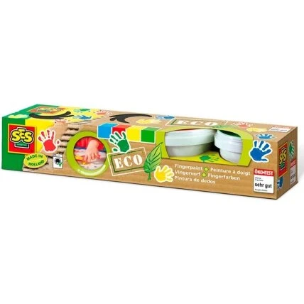 SES Eco Fingermaling 4 farver – vaskbar, fra 1 år