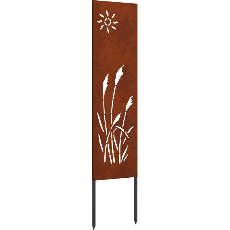 vidaXL Haveprivatlivsskærm Fretwork 32 x 140 cm Rustet Stål