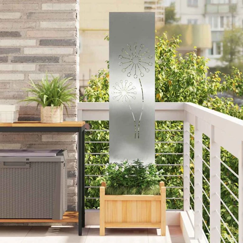 vidaXL Haveprivatlivsskærm Sølv 32 x 140 cm Galvaniseret Stål