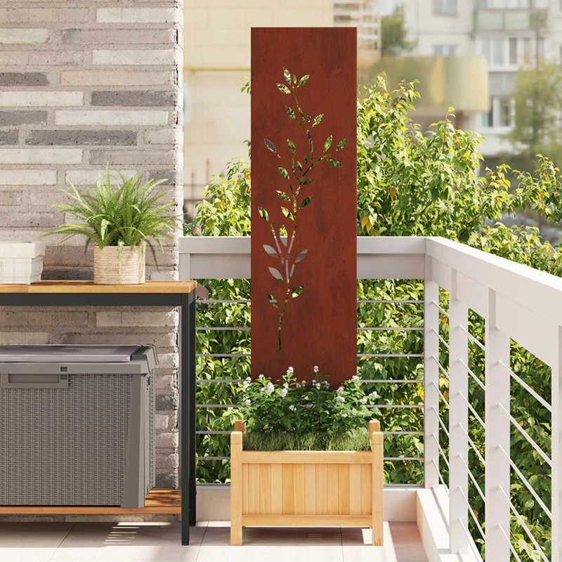 vidaXL Haveprivatlivsskærm 32 x 140 cm Rusten Forvitret Stål