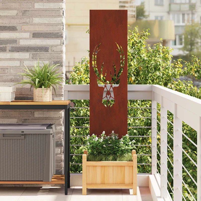 vidaXL Haveprivatlivsskærm 32 x 140 cm Rusten Forvitret Stål