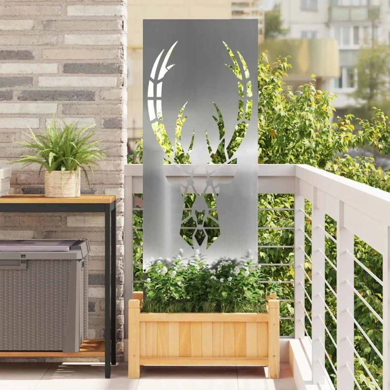 vidaXL Haveprivatlivsskærm Sølv 50 x 140 cm Galvaniseret Stål
