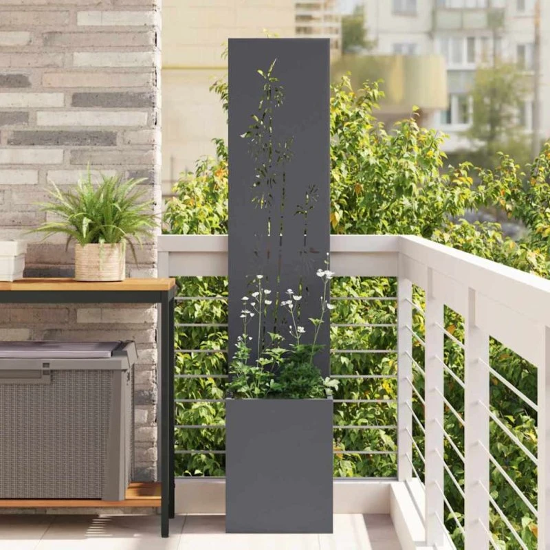 vidaXL Haveprivatlivsskærm Antracit 32 x 140 cm Koldvalset Stål