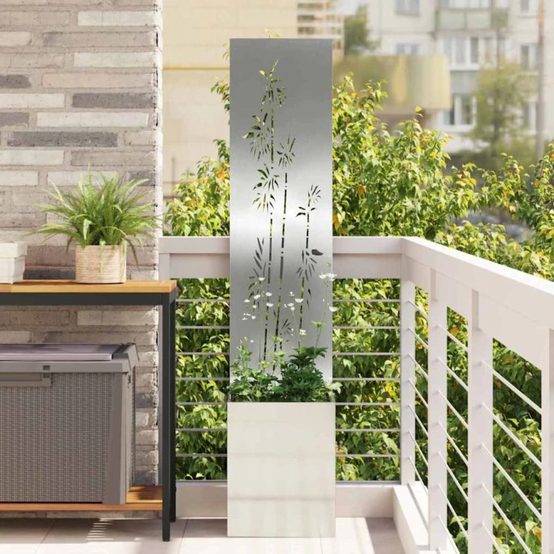 vidaXL Haveprivatlivsskærm Sølv 32 x 150 cm Galvaniseret stål