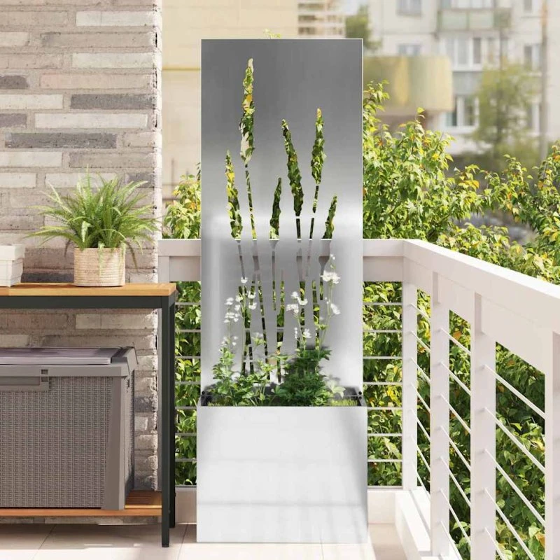 vidaXL Have privatlivsskærm Sølv 50 x 150 cm Galvaniseret stål