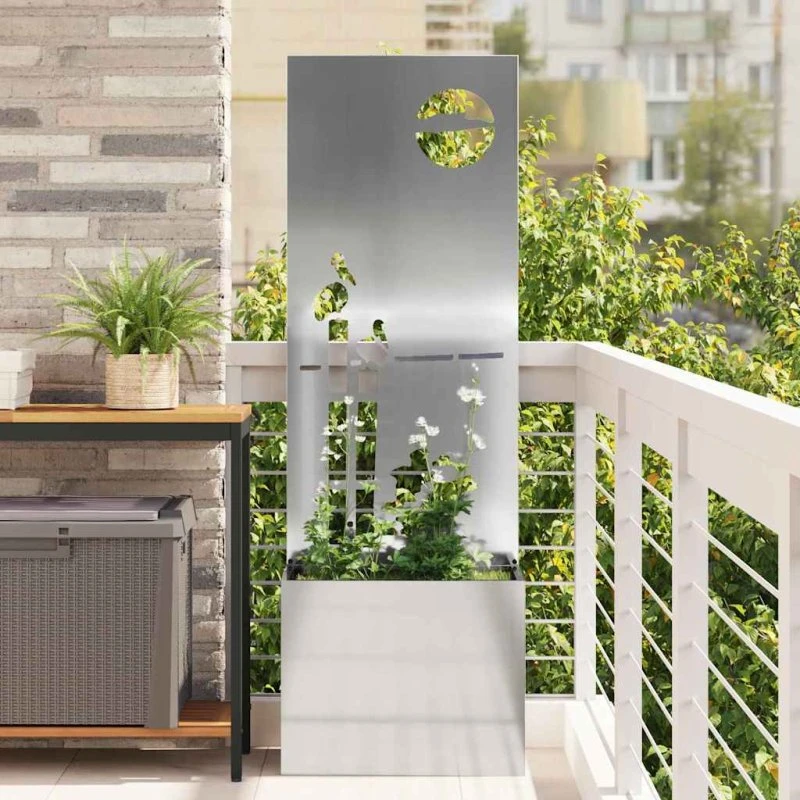 vidaXL Haveprivatlivsskærm Sølv 50 x 32 x 150 cm Galvaniseret stål