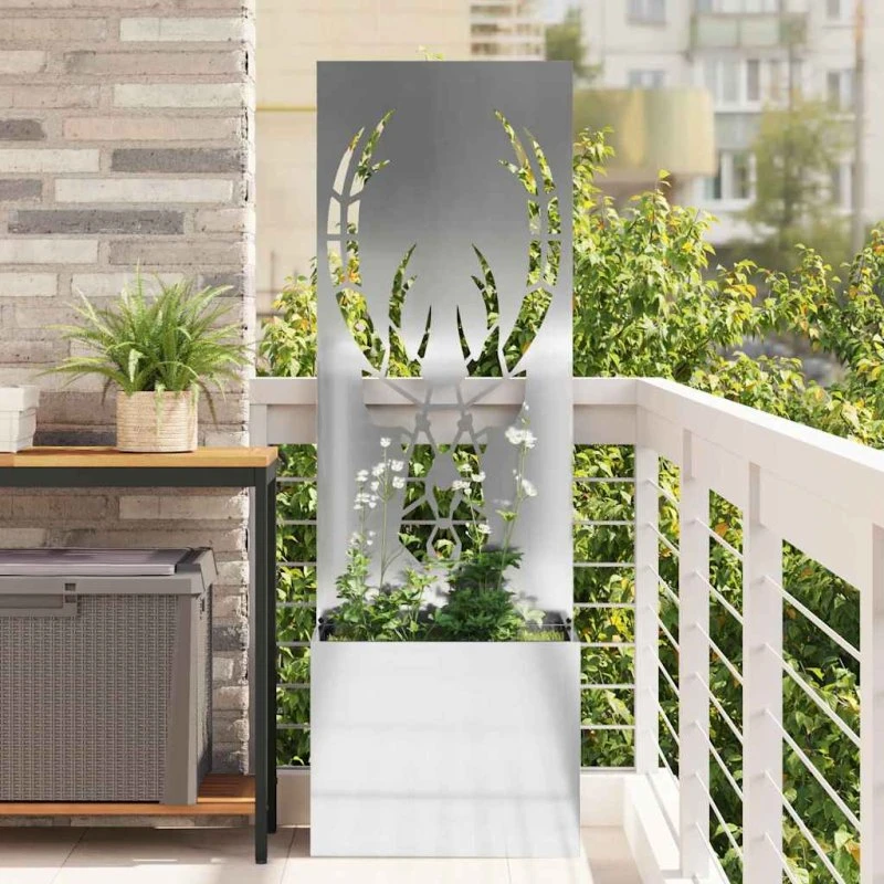 vidaXL Haveprivatlivsskærm Sølv 50 x 150 cm Galvaniseret stål