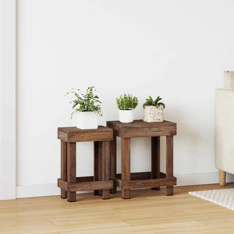 vidaXL Planteholder 2 stk, Brun, 70 x 11 x 27 cm, Mahognitræ