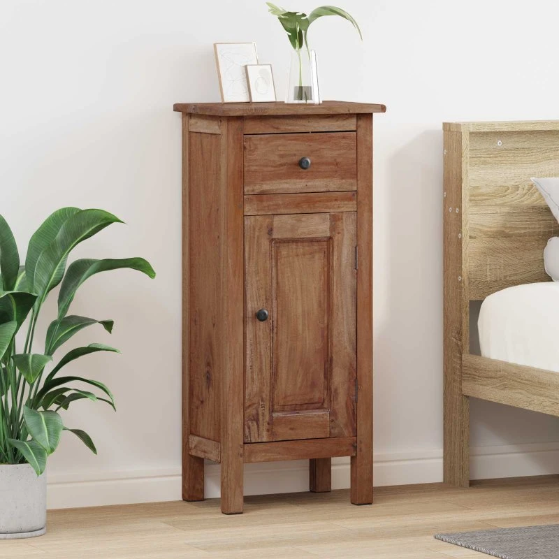 vidaXL Planteholder med skuffe, Brun, 36 x 25 x 80 cm, Mahognitræ