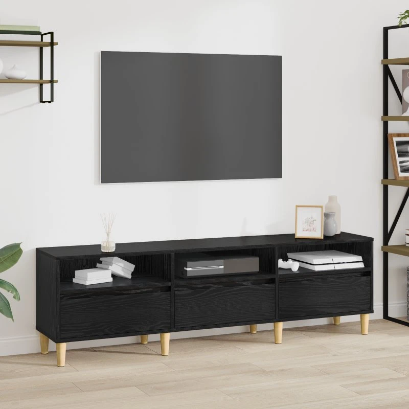 vidaXL TV-skab med skuffe, Sort eg, 150 x 30 x 45 cm
