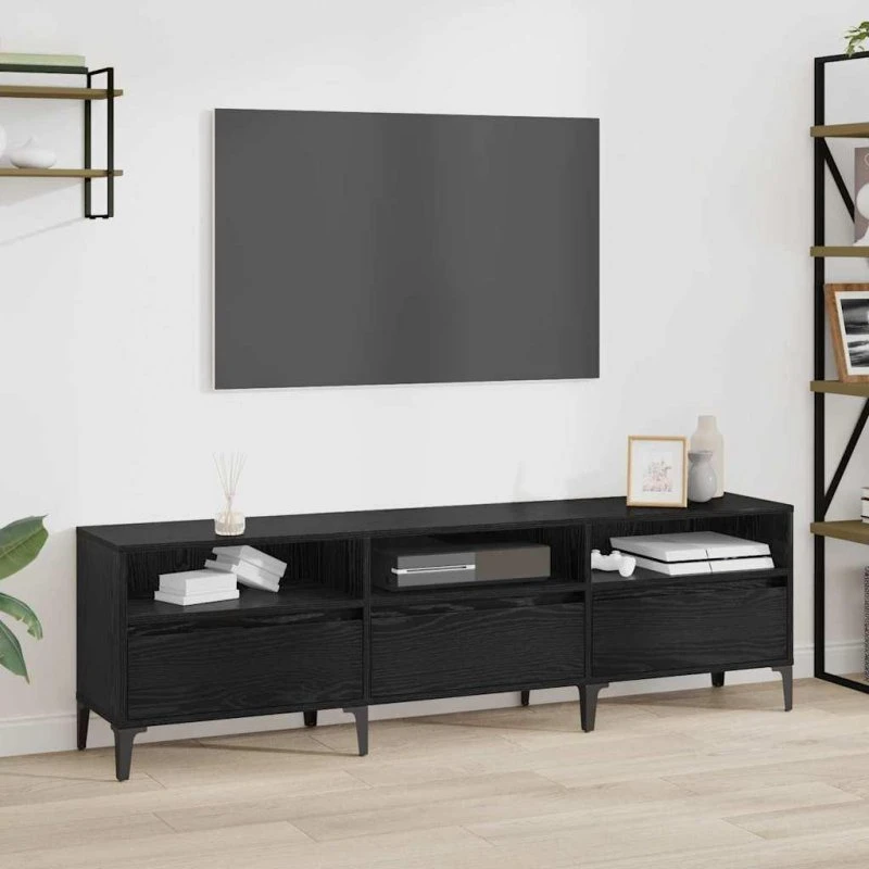 Eg TV-skab Sort 150 x 30 x 44,5 cm Konstrueret Træ