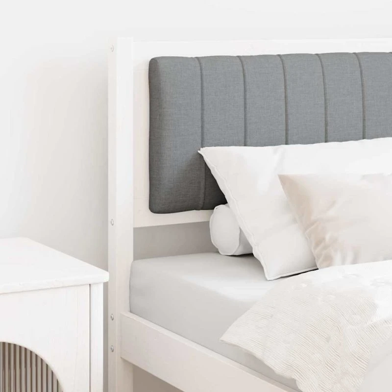 vidaXL Polstret Sengegavl Hvid 80 cm, Massiv Fyrretræ