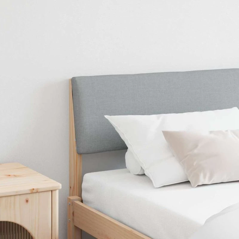 vidaXL Polstret Sengegavl Lysegrå 200 cm Massiv Fyrretræ