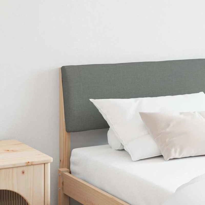 vidaXL Polstret Sengegavl Mørkegrå 200 cm Massiv Fyrretræ