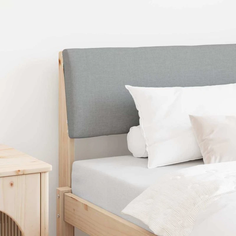 vidaXL Polstret Sengegavl Lysegrå 100 cm Massiv Fyrretræ