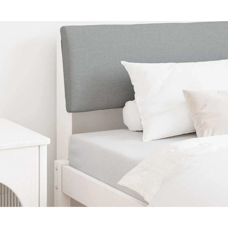 vidaXL Polstret Sengegavl Lysegrå 100 cm Massiv Fyrretræ