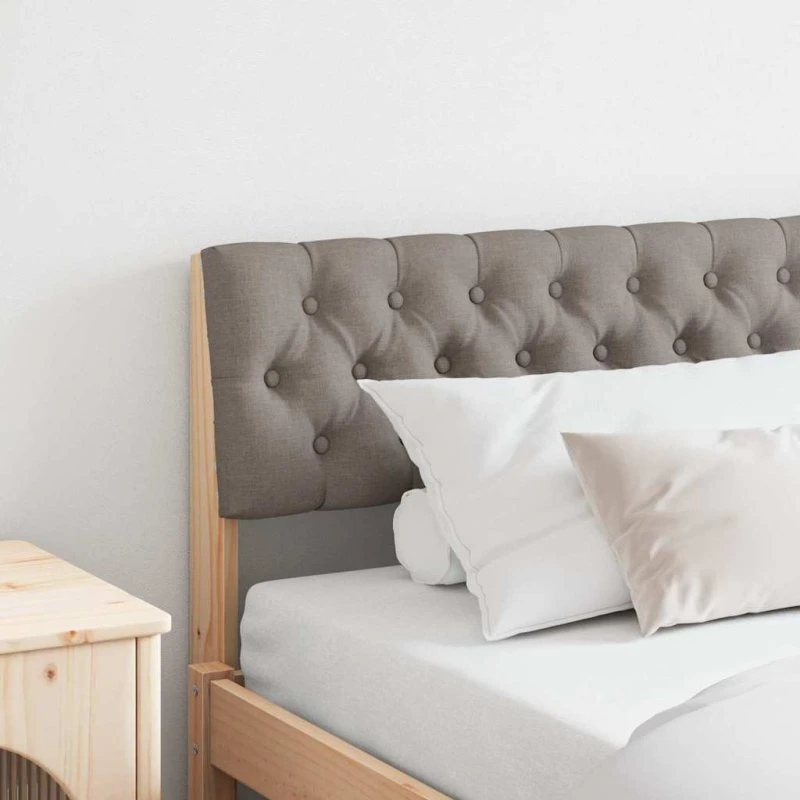 vidaXL Polstret Sengegavl Gråbrun 180 cm, Massiv Fyrretræ