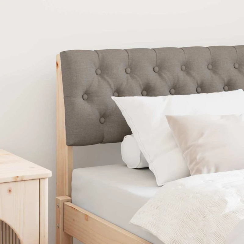 vidaXL Polstret Sengegavl Gråbrun 90 cm Fyrretræ