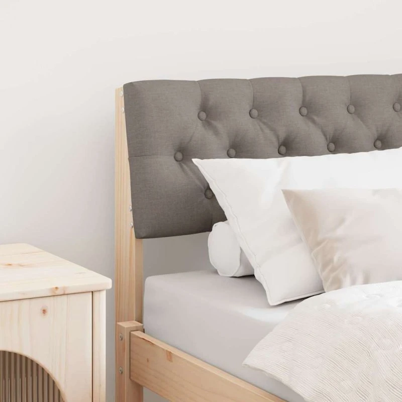 vidaXL Polstret Sengegavl Gråbrun 75 cm Fyrretræ