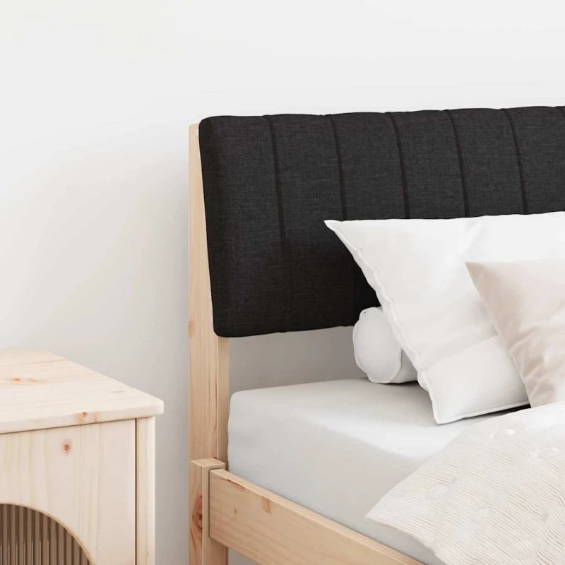 vidaXL Polstret Sengegavl Sort 100 cm Fyrretræ