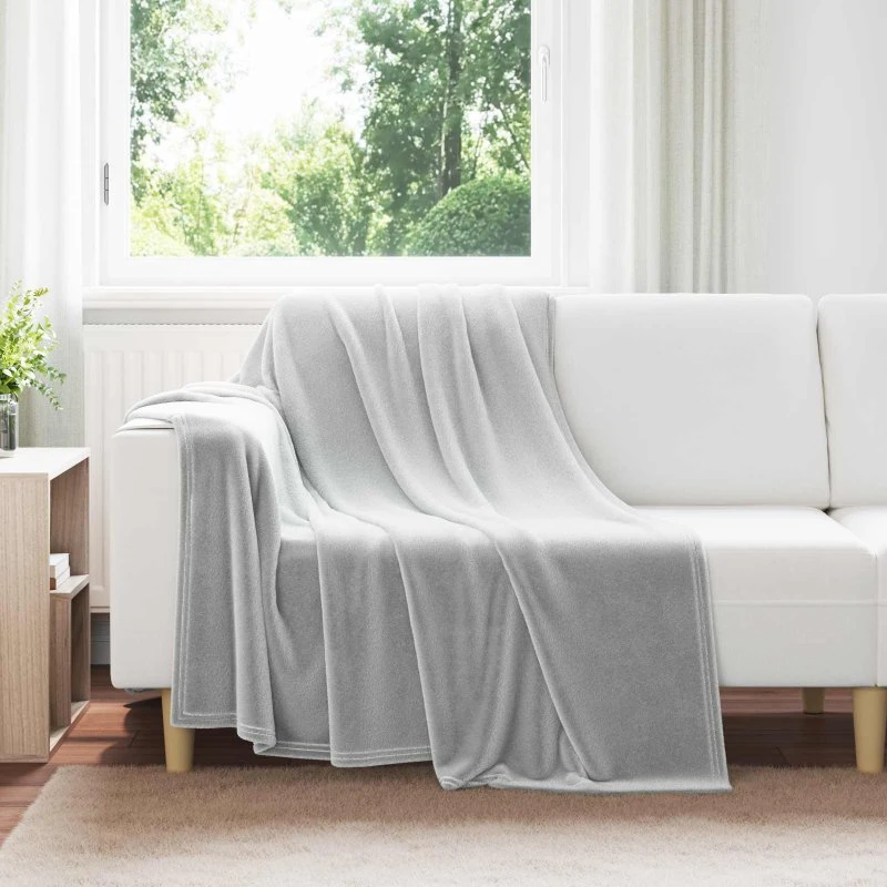 vidaXL Kastetæpper 6 stk Grå 150 x 200 cm Fleece