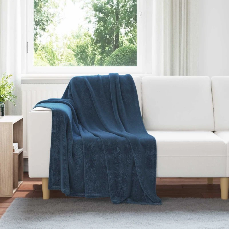 vidaXL Kastetæpper 6 stk Mørkeblå 130 x 150 cm Fleece