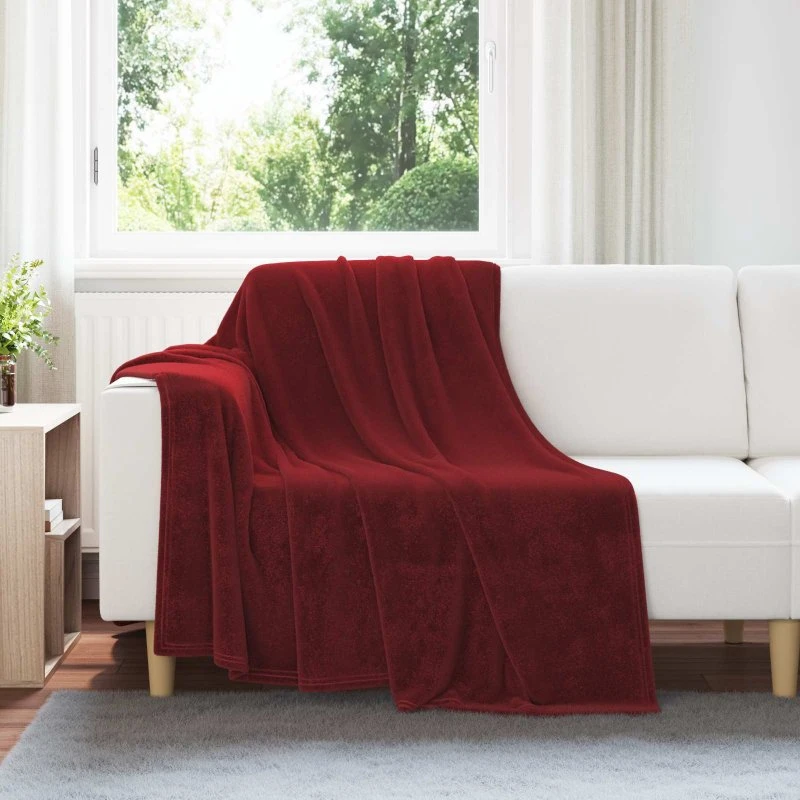 vidaXL Kastetæpper 6 stk Bordeaux Rød 150 x 200 cm Fleece
