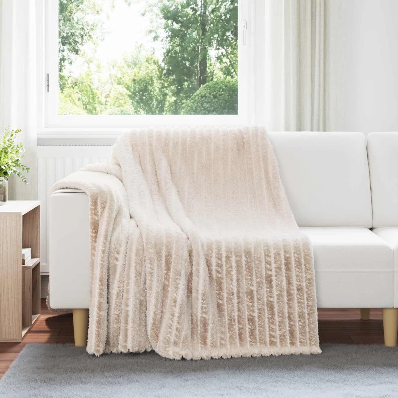 vidaXL Kastetæpper 6 stk Beige 200 x 150 cm Fleece