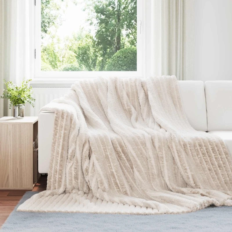 vidaXL Kastetæpper 6 stk Beige 270 x 240 cm Fleece