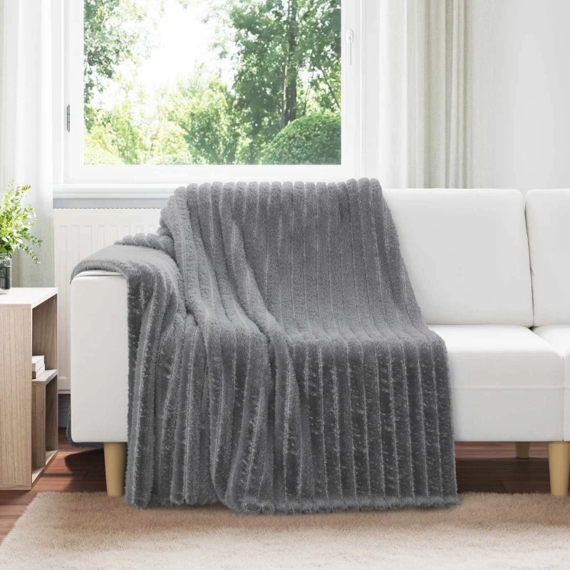 vidaXL Kastetæpper 6 stk Mørkegrå 200 x 150 cm Fleece