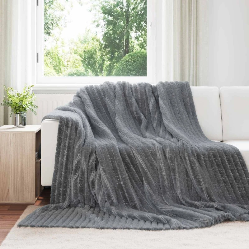 vidaXL Kastetæpper 6 stk, Mørkegrå, 240 x 220 cm, Fleece