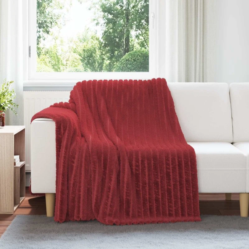 vidaXL Kastetæpper 6 stk, Bordeaux Rød, 200 x 150 cm, Fleece