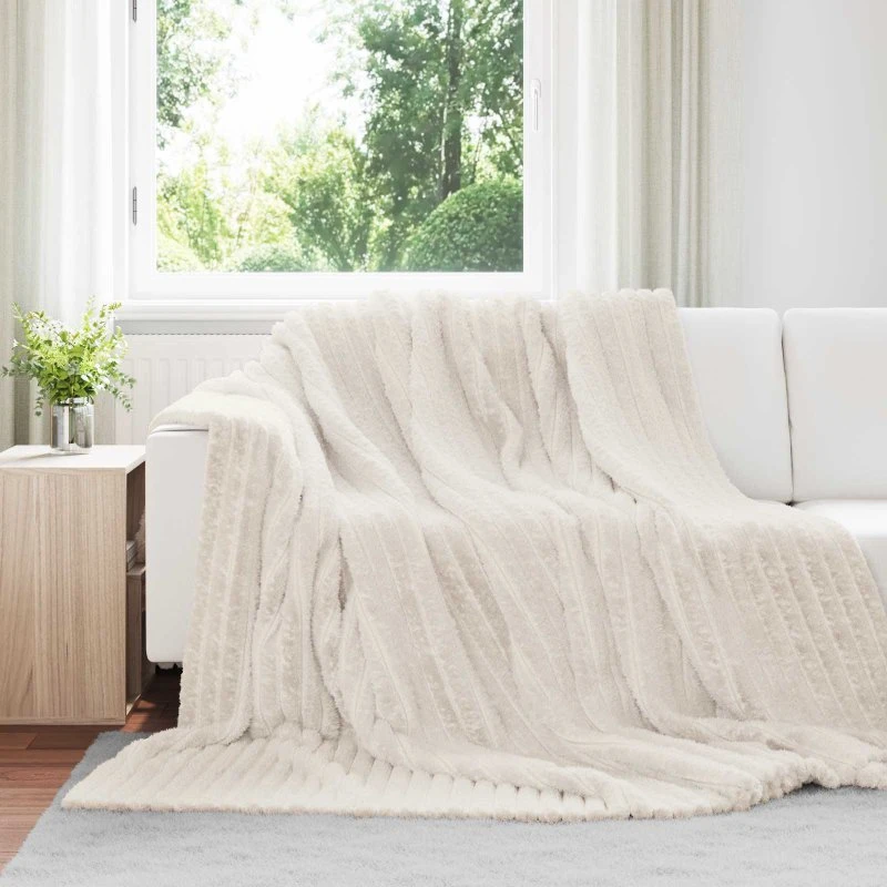 vidaXL Kastetæpper 6 stk Creme 270 x 240 cm Fleece