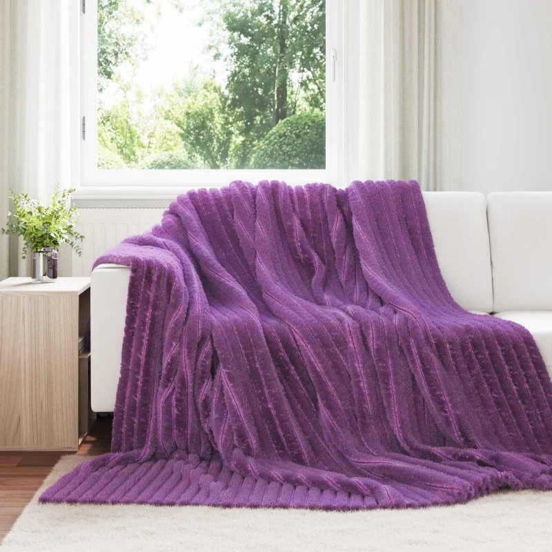 vidaXL Lilla Fleece Kastetæppe 240 x 220 cm, 6 stk