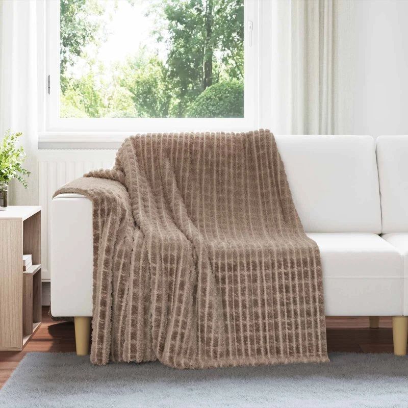 vidaXL Camel Fleece Kastetæppe 200 x 150 cm