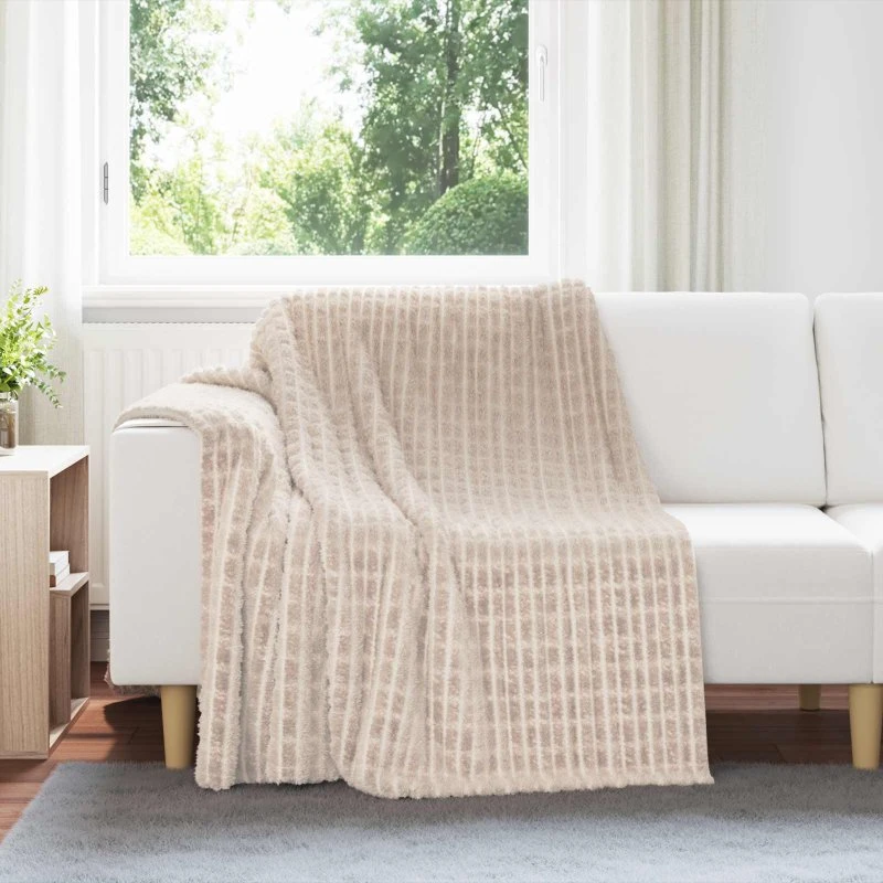 vidaXL Kastetæpper 6 stk Beige 200 x 150 cm Fleece