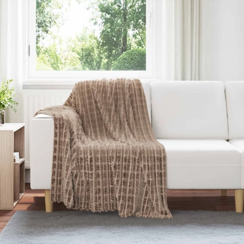 vidaXL Kastetæpper 6 stk Camel 150 x 130 cm Fleece
