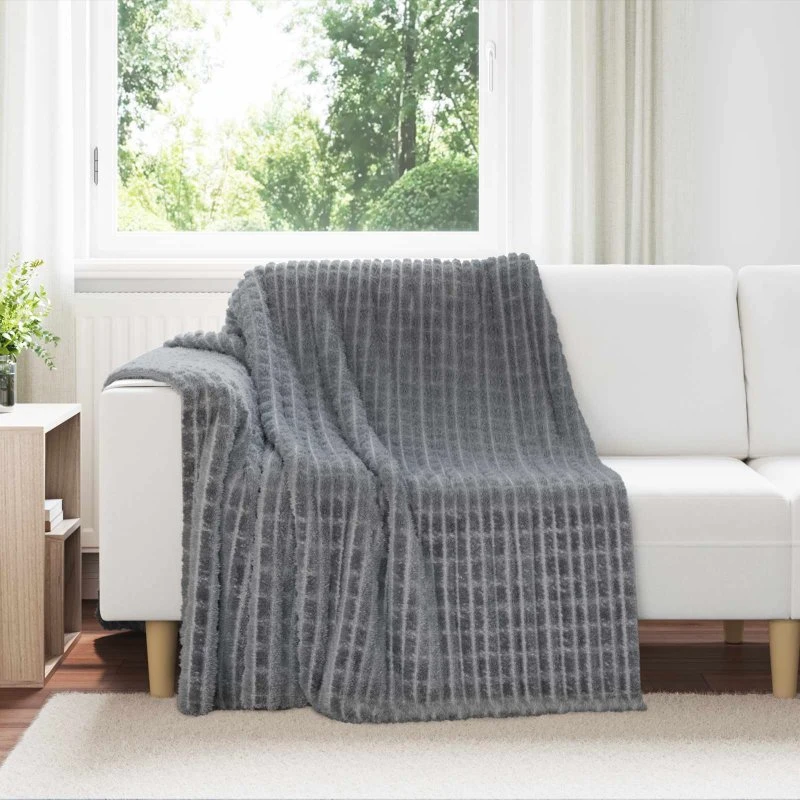 vidaXL Kastetæpper 6 stk Mørkegrå 200 x 150 cm Fleece