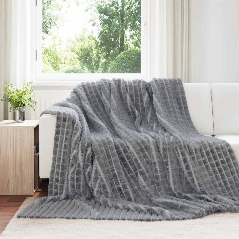 vidaXL Kastetæpper 6 stk, Mørkegrå, 270 x 240 cm, Fleece