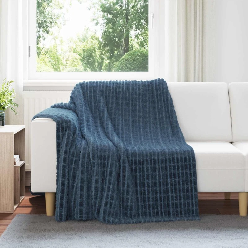 vidaXL 6 stk Mørkeblå Fleece Kastetæpper 200 x 150 cm
