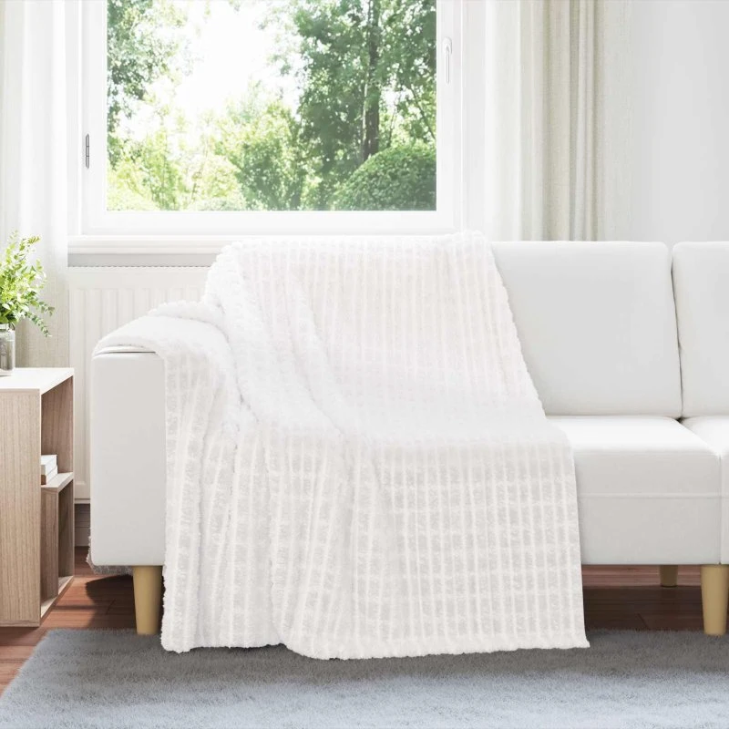 vidaXL Kastetæpper 6 stk Hvid 200 x 150 cm Fleece