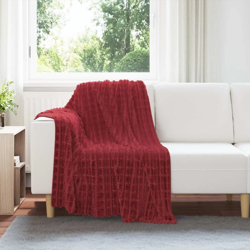 vidaXL Kastetæpper 6 stk, Bordeaux Rød, 150 x 130 cm, Fleece