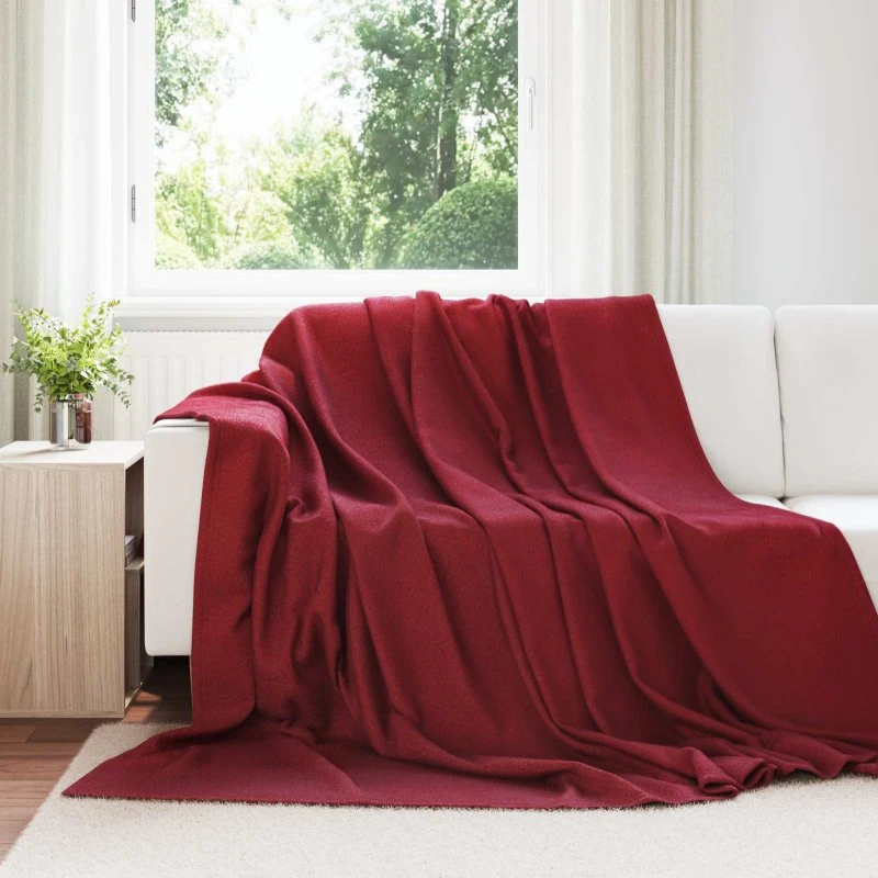 vidaXL Bordeaux Rød Fleece-Plaid 270 x 240 cm