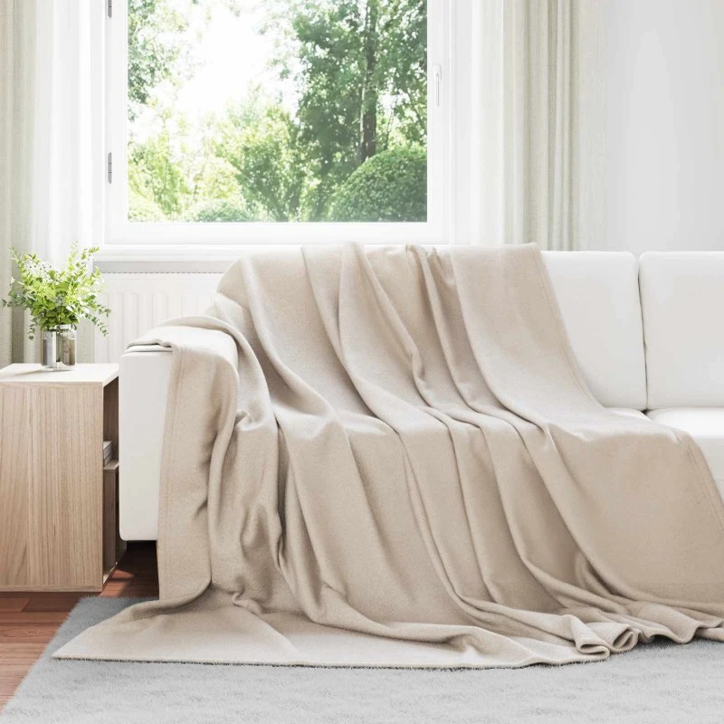 vidaXL Kastetæpper 6 stk Beige 240 x 220 cm Fleece