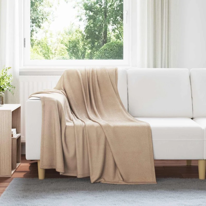 vidaXL Kastetæpper 6 stk Camel 170 x 130 cm Fleece